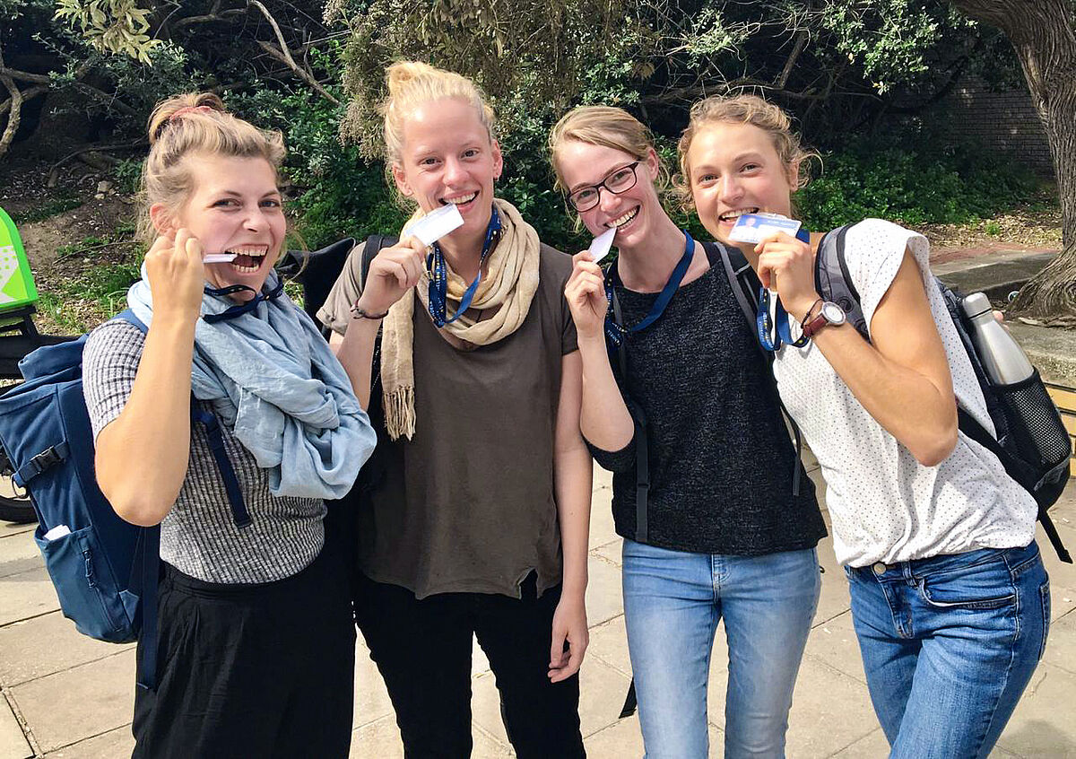 The german exchange students Alena, Jana, Mara and Uta