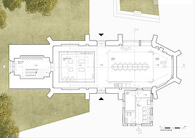 Grundriss Erdgeschoss, Entwurf Kulturkirche