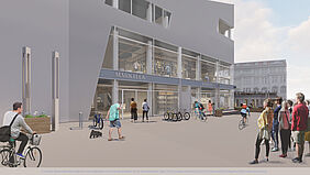 Außenperspektive der Markthalle in Lübeck