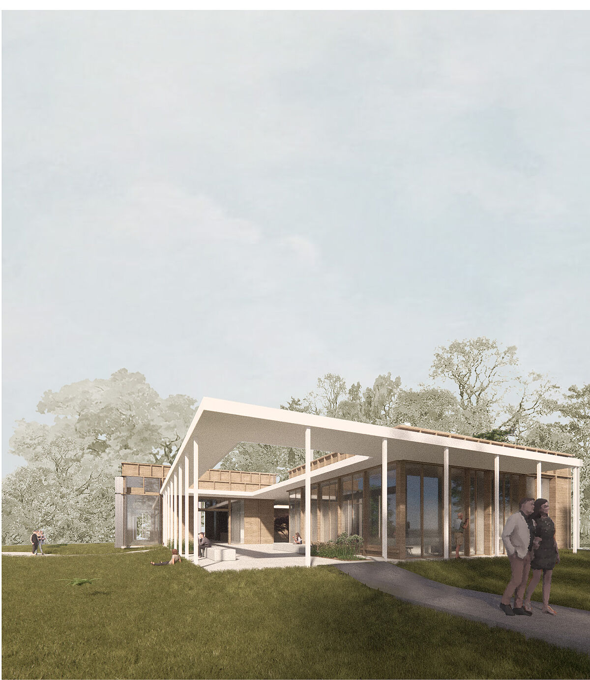 Außenraum des Besucherzentrums