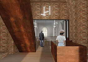  Visualisierung, Blick vom Turm (1.OG) zur neuen Empore