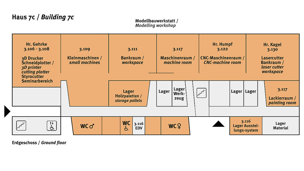 Raumplan Fakultät Gestaltung