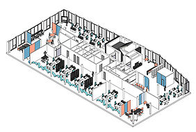 Isometrie der Büroetage 