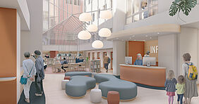 Visualisierung Erdgeschoss Atrium