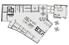 Grundriss des Erdgeschosses der Markthalle in Lübeck