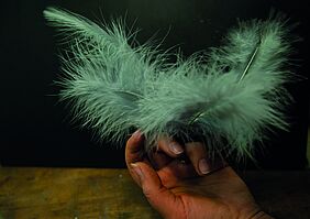 „Daumenschraube“ 3; Ring, Stahl, Tombak, Federn, PLA Stempel