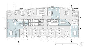 Grundriss der Büroetage von Muhsal Immobilien