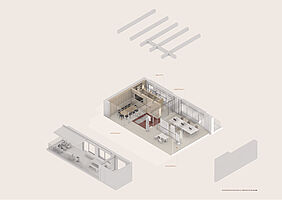 Isometrie Explosion 8. Obergeschoss