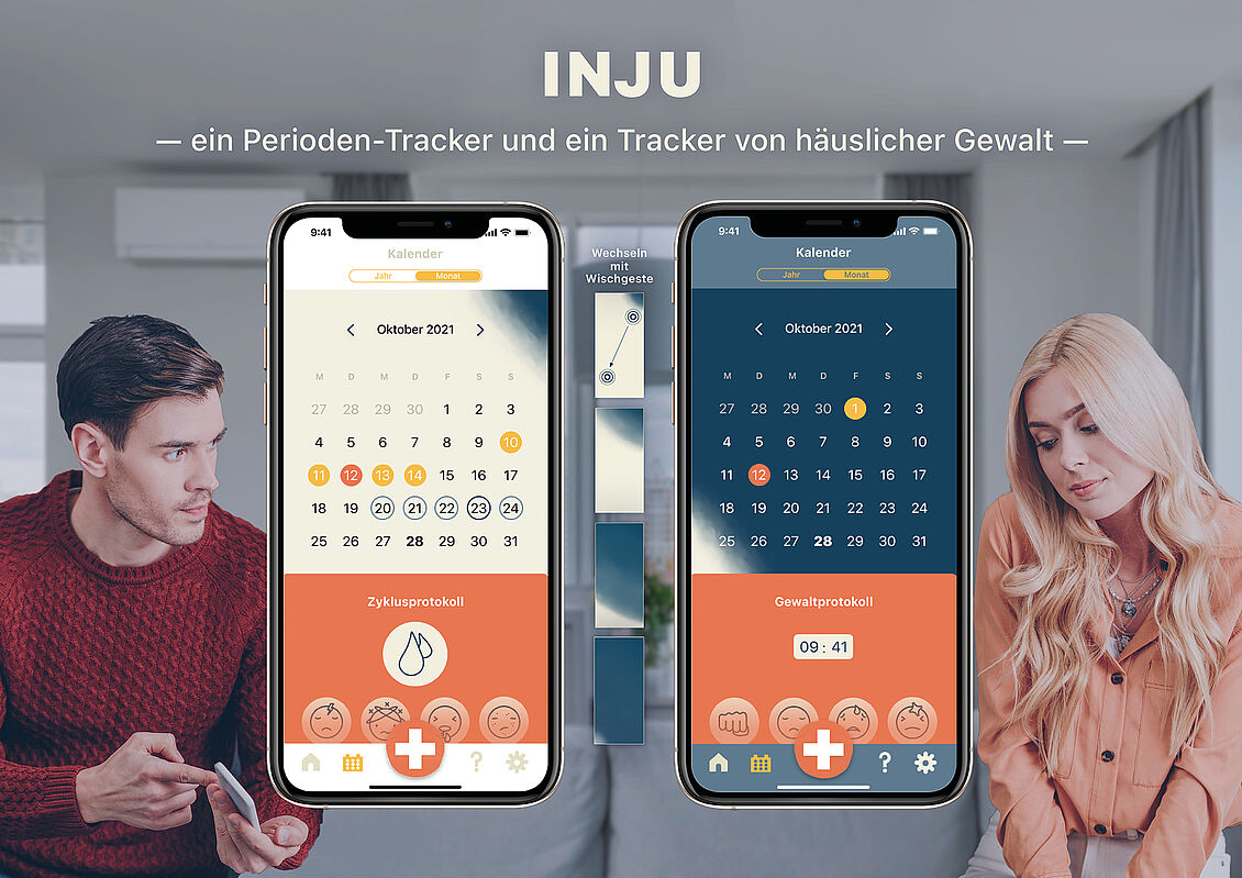 Celine van der Veen, Isabelle Riedel: INJU – Perioden-Tracker und Gewalt-Tracker.