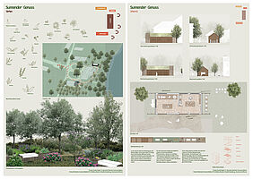 Entwurf Franka Nagel Plan 01 & 02 Konzept "Summender Genuss" - Imkerei in Garage