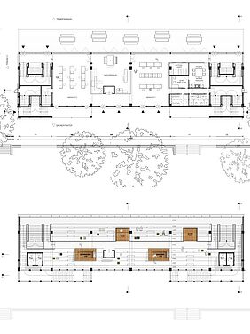 Oben Grundriss EG, Unten Grundriss 2.Rang